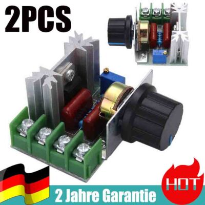 2 Pcs Pwm Drehzahlregler 2000w 50-220v/Ac 25a Motor Speed Controller Switch Satz