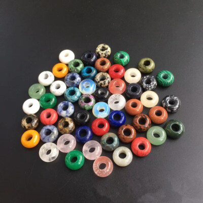 10Pcs 14m Gemstone Universal Large Hole Rondelle Bead for Bracelet DIY Jewelry