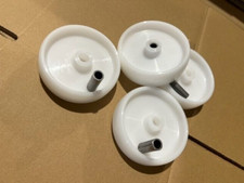 Set of 4 x 100mm (4") WHITE POLY PLASTIC WHEELS +  Trolley Box Cart Toy Truck*