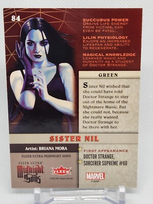 Sister Nil 2023 Fleer Ultra Marvel Midnight Sons GREEN Base