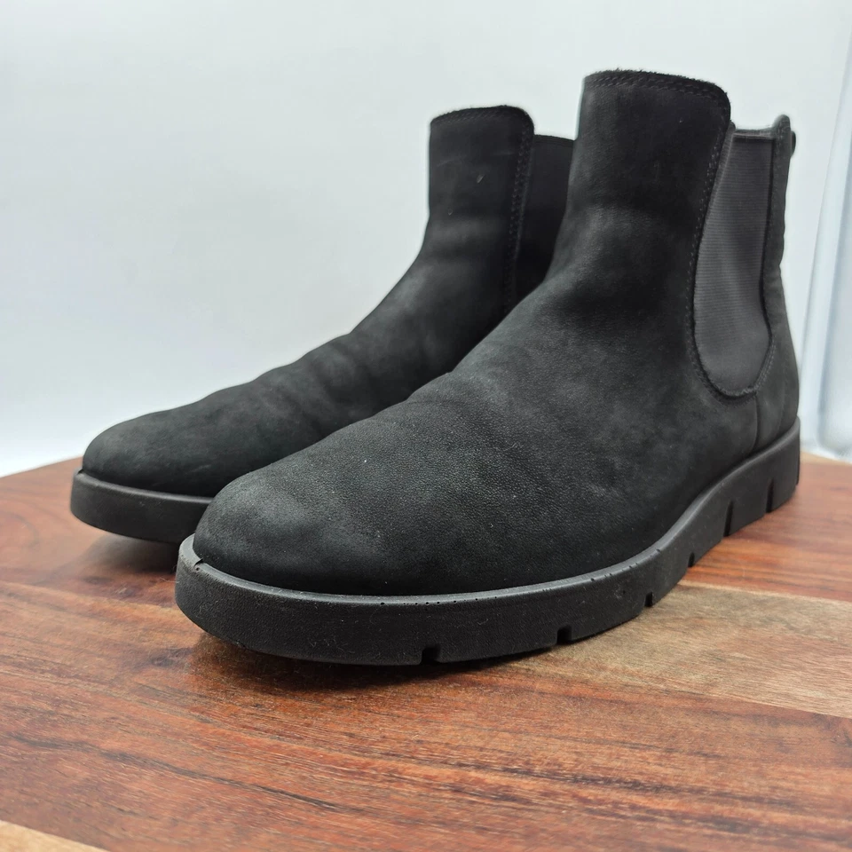 Botas femininas Ecco Bella 42/11 preto nobuck conforto Chelsea tornozelo - Imagem 4 de 4