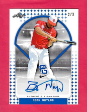 NOAH NAYLOR 2017 Leaf Metal Perfect Game All-American Gameday AUTO BLUE /3 Swing