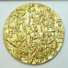 ITALIE - SERGIO NADOTTI - MEDAGLIA PTT, ROMA 1977,  Médaille en Bronze Doré  
