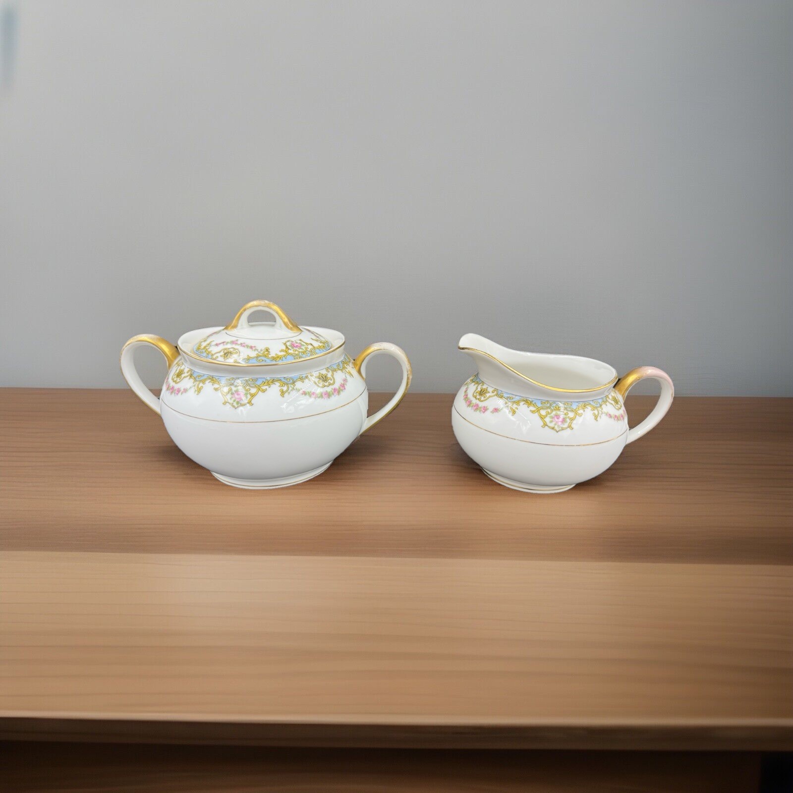 Noritake Traymore Vintage Sugar Bowl with Lid & Creamer Set