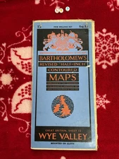 Vintage Antique Cloth Map By Barthomelews – WYE VALLEY , VGC