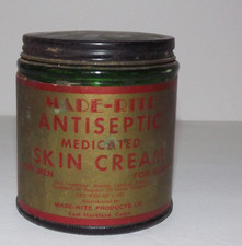 Vtg  Made-Rite Antiseptic Medicated Skin Cream Green Jar Partial Contents