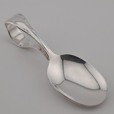 Community Oneida Silverplate Curved Handle Baby Feeding Spoon Floral Vintage
