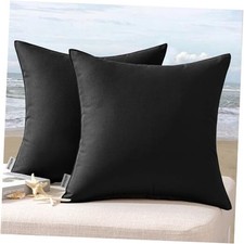 Pack of 2 Decorative Outdoor Waterproof Pillow 18" x 18" Pack of 2 Black