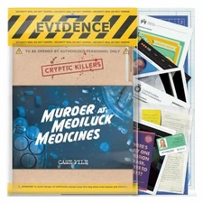 Cryptic Killers Unsolved Murder Mystery Game - Murder at MediLuck Medicines