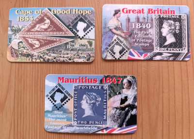 3x UK Telefonkarte Phonecard Penny Black Mauritius Cape Good Hope unbenutzt
