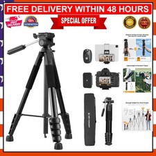 Versatile 75-Inch Adjustable Tripod for Smartphones DSLRs, Ideal for Creators
