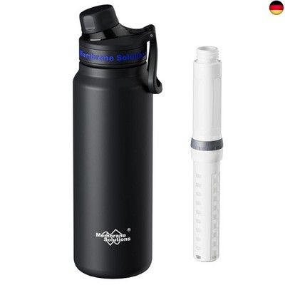 Membrane Solutions C3 Outdoor Wasserfilter Flasche, 900ml(32oz) Edelstahl