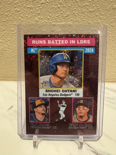 2025 Topps Heritage - League Leaders Ohtani, Machado, Adames Burgundy Sparkle