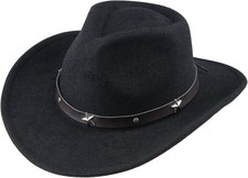 Western Cowboy Cowgirl Hat for Kids Boys Girls Felt Fedora Hats For Kids 3-6 Ye