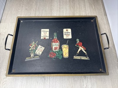 Vintage Johnnie Walker Four Roses Serving Tray Music Box
