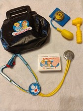 Vintage 1987 Fisher Price Medical Kit Doctor Set W Bag and Assorted Tools