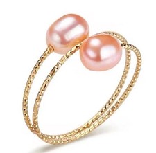 Natural Freshwater Pearl Ring 14K Gold Filled