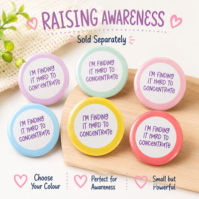 Mental Health Awareness Badge Pin Button | ADHD Support Accessory | 25mm 38mm 45