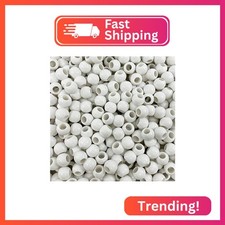 125 Acrylic Beads 10mm with 4.8mm Large Hole, White