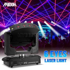 PAIDUN 6 Eyes RGB XYZ Axis Moving Head Laser Light Disco Bar DJ Gig Party Show