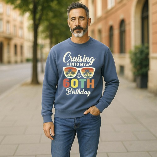Personalised Cruising Birthday Sweatshirt Any Age Gildan Heavyweight Unisex Gift - Picture 6 of 19