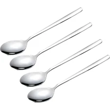 Large Soup Spoon Stainless Steel Tablespoon 8 Inch Dinner Spoons Set of 4 Round