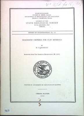 Diagnostic Criteria for Clay Minerals; Report of Investigations No. 115; Bradley