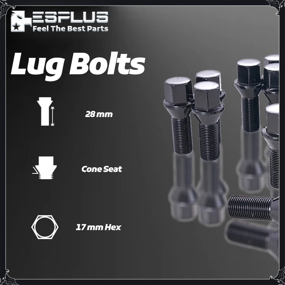 20 piezas perno de tuerca BMW M14x1,25 negro vástago 28 mm ajuste 2007-2018 X5 y 2008-2019 X6 Foto 3 de 4