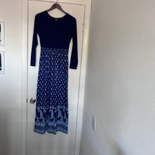Amazon Blue Paisley Maxi Dress Size Small