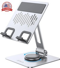 JETech Tablet Stand, Adjustable Swivel Desktop Holder with 360 Degree Rotating B