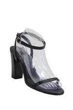 Raye Womens Leather Open Toe Block Heel Ankle Strap Heels Black Size 8