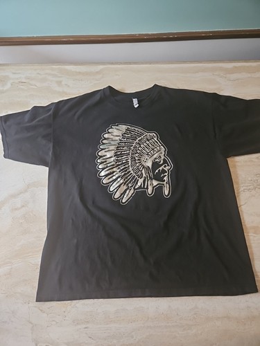 Vtg Unisex Indian Native American Silver Graphic Tee 2XL In Heavy Weight Cotton - Picture 8 of 16