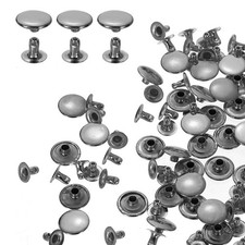 100Sets Single Cap Rivet 12mm Carbon Steel Round Head Snap Studs, Gunmetal