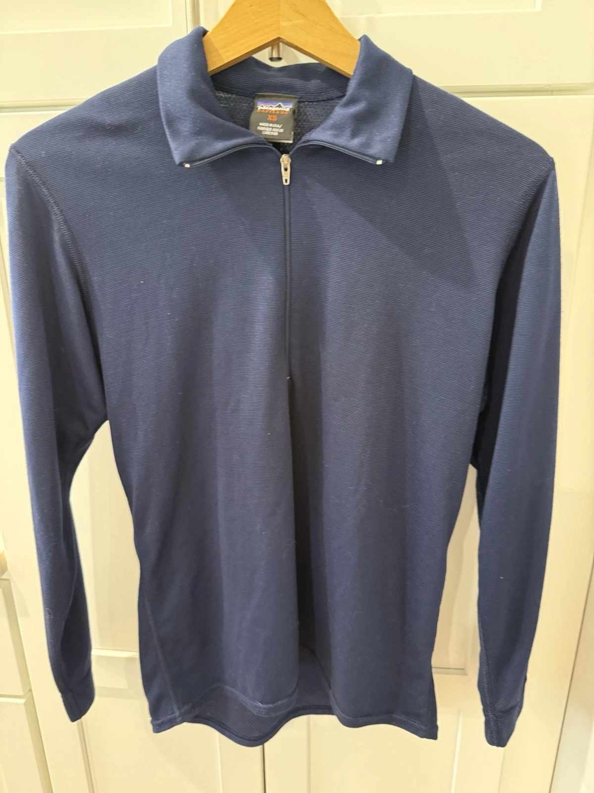 Patagonia Women's XS Capilene Navy Blue 1/4 Zip Pullover Base Layer Long Sleeve