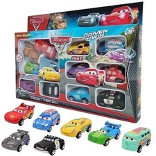 12Pcs Disney Pixar Cars Lightning McQueen Jackson Storm Mater PVC Model Car Toy