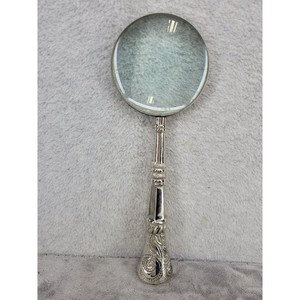 Victorian Magnifying Glass With Fabulous Etched Silver Plated Handle 12"