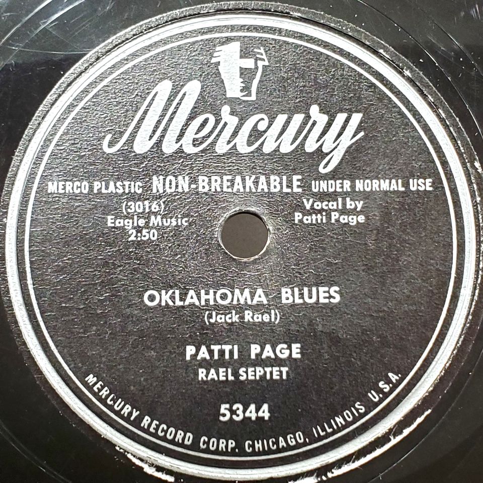 1949 Patti Page VG 78 10 in Mercury Non-Breakable Vinyl 5344 Eyes Wide ...