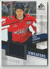 2025-26 SP GAME USED ROOKIE SWEATERS RYAN LEONARD 234/299 WASHINGTON CAPITALS