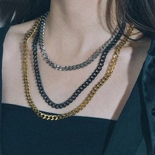 Punk 3 TO 7 MM Chains Necklace Stainless Steel Neck Chains Choker Necklace For G