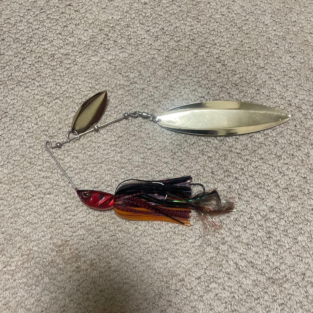 Fishing Lure Jackall Megalodon 2oz Spinnerbait Red Black Rubber Metallic - Image 2