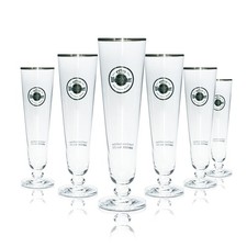 6x Warsteiner Bier Glas 0,4l Tulpe Exklusiv Gl&auml;ser Pokal Stiel Pils Brauerei