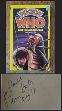 Signed Copy 'Doctor Who & Ark In Space' Tom Baker Autograph. Target Books. 1977.