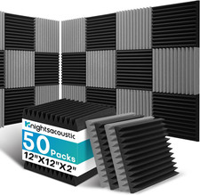 50 Pack Sound Proof Foam Panels for Walls, 2 X 12 X 12 Inches Acoustic Foam Pane