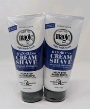 Magic Razorless Cream Shave Lot of 2 Regular Strength 6 oz each