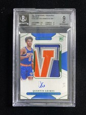 2021-22 Panini National Treasures Quentin Grimes /5 RC Patch Auto RPA BGS 9 QR35