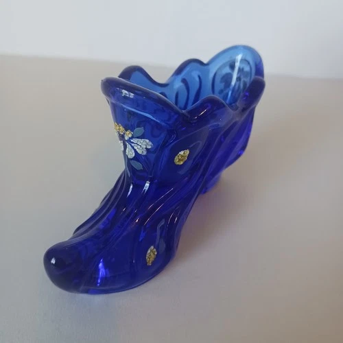 Fenton Glass Slipper Signed Shoe