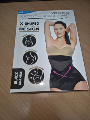 Velform Cross Compression Shaper, Black, Size XXL