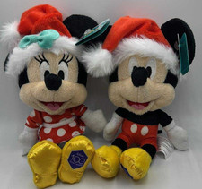 2PC Disney 100 Minnie  Mickey Mouse Christmas Plush Set  FAST SHIPPING  7"