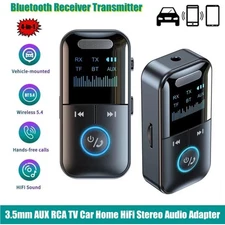 Bluetooth Transmitter Receiver 3.5mm AUX RCA TV Car Home Stereo Audio Adapter TF