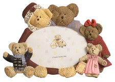 Vintage 3-D Teddy Bear Family Photo Picture Frame Hand Painted 2000
